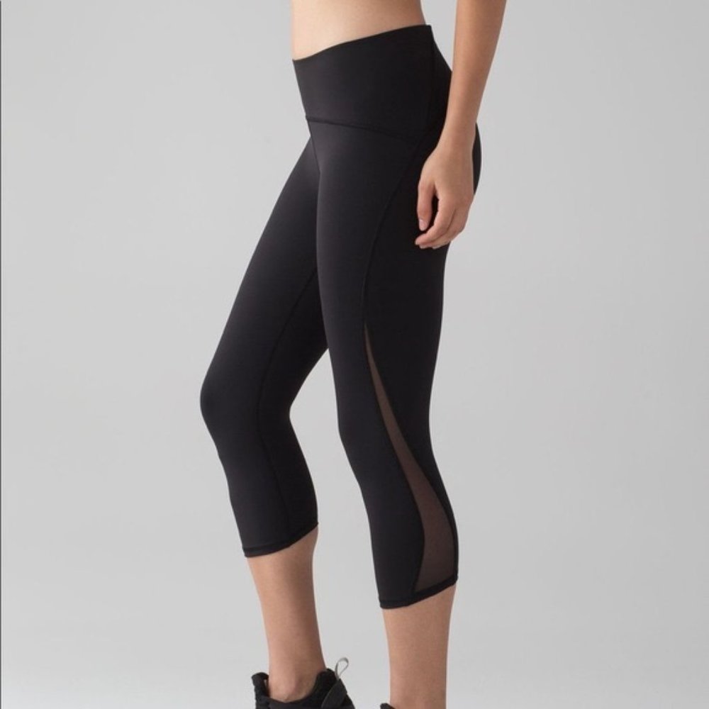 Lululemon Train Times Crop Leggings 17" Black size 4
